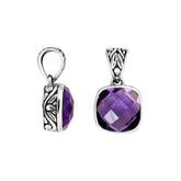 AP-8004-AM Sterling Silver Pendant With Amethyst Q. Jewelry Bali Designs Inc